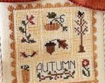 Counted Cross Stitch Pattern, Bits and Pieces of Autumn, Pumpkins, Autumn Decor, Country Rustic, Little House Needlework, PATTERN ONLY
