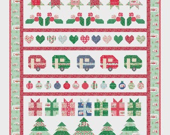 Quilt Pattern, Christmas Adventure, Row Quilt, Christmas Decor, Fat Quarter Friendly, Beverly McCullough, Flamingo Toes, PATTERN ONLY