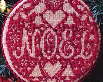 Counted Cross Stitch Pattern, Cardinal's Noel, Bowl Filler, Christmas Decor, Christmas Ornament, Wildflower Stitching, PATTERN ONLY