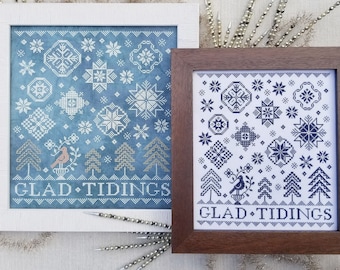 Counted Cross Stitch, Quaker Snowflakes, Winter Decor, Winter Snowflakes, Glad Tidings, Quaker Motifs, Liz Mathews, PATTERN ONLY