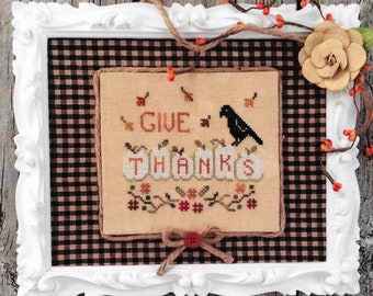 Counted Cross Stitch, Thankful Pumpkins, White Pumpkins, Black Crow, Fall Decor, Harvest, Farmhouse Decor, Annie Beez Folk Art, PATTERN ONLY