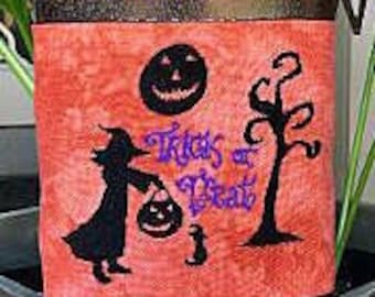 Counted Cross Stitch Pattern, Trick or Treat, Halloween Decor, Jack O lantern, Black Cat, Witch, Tree,  Keslyn's, PATTERN ONLY