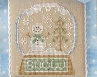 Counted Cross Stitch, Snow Globe, Pastel Collection, Christmas Decor, Christmas Ornaments, Snow, Country Cottage Needleworks, PATTERNS ONLY