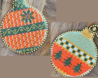 Counted Cross Stitch Pattern, Festive Baubles, Christmas Ornaments, Pillow Ornaments, Bowl Fillers, December Stitches, PATTERN ONLY