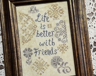 Counted Cross Stitch Pattern, Quaker Friends, Inspirational, Quaker Motifs, From the Heart, NeedleArt by Wendy, PATTERN ONLY