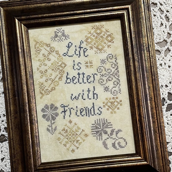 Counted Cross Stitch Pattern, Quaker Friends, Inspirational, Quaker Motifs, From the Heart, NeedleArt by Wendy, PATTERN ONLY