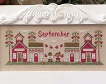 Counted Cross Stitch, Monthly Mini Village, Seasonal Monthly Decor, Pillow Ornament, Country Cottage Needleworks, PATTERN ONLY
