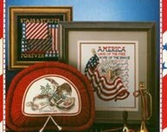 Counted Cross Stitch Pattern, Let Freedom Ring, Patriotic Decor, Bald Eagle, American Flag, Stars and Stripes, Stoney Creek, PATTERN ONLY