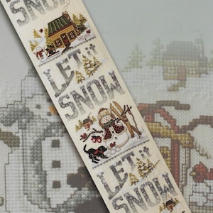 Counted Cross Stitch Pattern, Let It Snow, Christmas Banner, Snowman, Winter Cabin, Cardinals, Christmas Decor, Stoney Creek, PATTERN ONLY