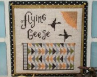 Counted Cross Stitch Pattern, Flying Geese, Country Chic, Farmhouse Rustic, Autumn Decor, Quilt, Sun, KiraLyn's Needlearts, PATTERN ONLY