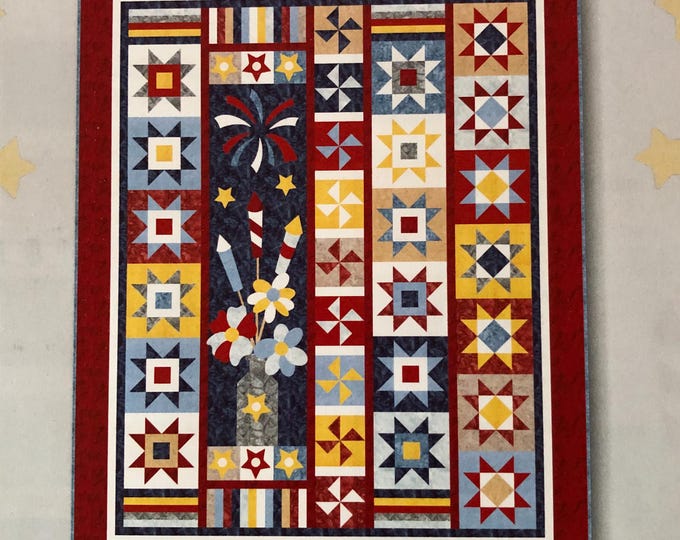 Featured listing image: Bali Fabric, Quilt Kit, Spangled Blooms, Palette of the Season, Bali Watercolor, Hand Painted Fabric, Hoffman California, KIT or FABRIC