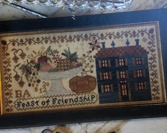 Counted Cross Stitch Pattern, Feast of Friendship, Sampler, Thanksgiving Sampler, Autumn Sampler, Blackbird Designs, PATTERN ONLY