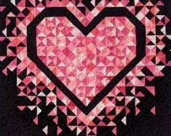 Quilt Pattern, Mini Exploding Heart, Crib Size, Lap Quilt, Wall Hanging, Valentine's Day, Laura Piland, Slice of Pi Quilts, PATTERN ONLY