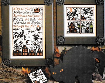 Counted Cross Stitch, Cats, Bats and Witches, Cross Stitch Patterns, Halloween, Halloween Decor, The Prairie Schooler,  PATTERN ONLY