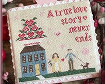 Counted Cross Stitch, Love Story, Valentines Sampler, Romantic Sampler, Heart Motifs, Annie Turner, The Proper Stitcher, PATTERN ONLY
