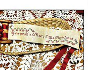 Counted Cross Stitch Pattern, Have Yourself a Merry Little Christmas, Pillow, Bird Motifs, Shellie Fry, Antique Needleworkers, PATTERN ONLY