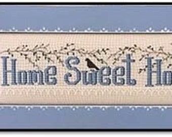 Counted Cross Stitch Pattern, Home Sweet Home, Country Chic, Vines, Crow, Home Decor, Primitive Decor, Kays Frames and Designs, PATTERN ONLY