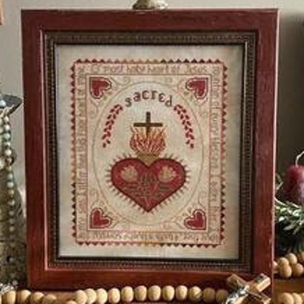 Counted Cross Stitch Pattern, Sacred, Country Chic, Religious, Farmhouse Country, Primitive Decor, Teresa Kogut, PATTERN ONLY