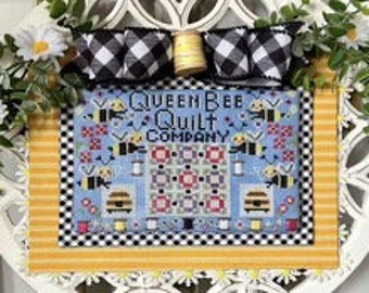 PRE-Order, Counted Cross Stitch Pattern, Queen Bee Quilt Company, Spring Decor, Country Chic, Stitching with the Housewives, PATTERN ONLY