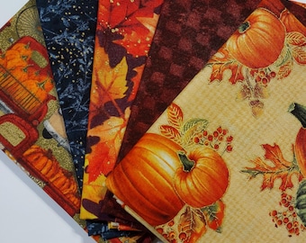 Pumpkin Harvest, Fat Quarter Frenzy, Autumn Fat Quarters, Fall Decor, Fat Quarter Selections, Prepackaged Assortment