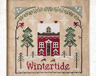 Counted Cross Stitch Pattern, Wintertide, Christmas Decor, Cardinals, Evergreens, Little House Needleworks, PATTERN ONLY