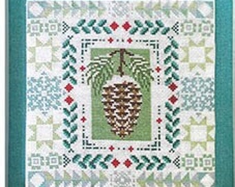 Counted Cross Stitch Pattern, Sweater Weather: Winter Pinecone, Winter Decor, Winter Sampler, Pinecone Motif, Robin Pickens, PATTERN ONLY
