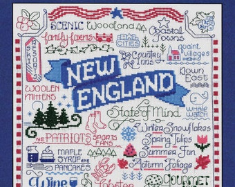 Counted Cross Stitch Pattern, Let's Visit New England, Cross Stitch, Patriots, Whale Watch, Imaginating, Ursula Michael, PATTERN or KIT ONLY