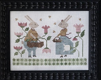 Counted Cross Stitch Pattern, Histoire de Lapins, Rabbits Story, Easter Decor, Spring Decor, Collection Tralala, TraLaLa PATTERN ONLY