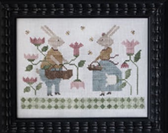 Counted Cross Stitch Pattern, Histoire de Lapins, Rabbits Story, Easter Decor, Spring Decor, Collection Tralala, TraLaLa PATTERN ONLY