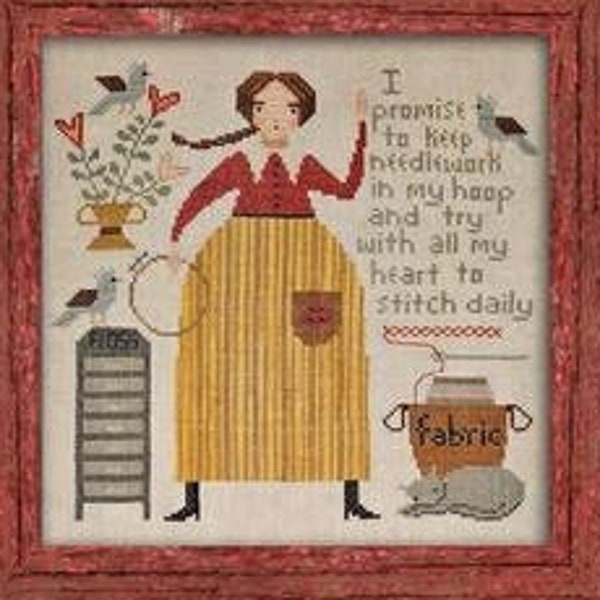 Counted Cross Stitch Pattern, Needleworker's Oath, Country Chic, Farmhouse Country, Primitive Decor, Teresa Kogut, PATTERN ONLY