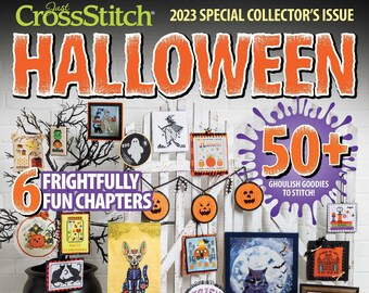 PRE-Order, Magazine, Just Cross Stitch, Halloween 2023, Collector's Issue, Halloween Ornaments, Black Cat, Ghost, Goblins, Pumpkins, Witches