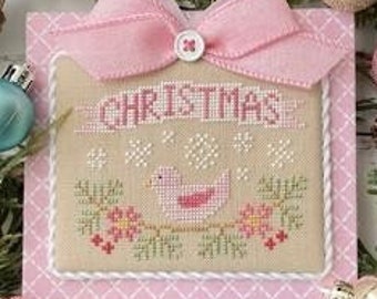 Counted Cross Stitch, Christmas Bird, Pastel Collection, Christmas Decor, Christmas Ornaments, Country Cottage Needleworks, PATTERN ONLY