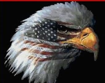Counted Cross Stitch Pattern, American Pride, Patriotic, Americana,  United States Flag, Eagle, Cody Country Crossstitch, PATTERN ONLY