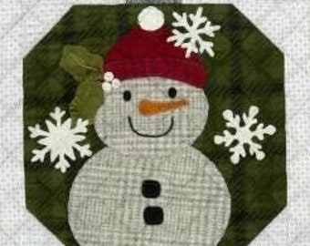 Wool Applique Pattern, Snowman Winter, Table Mat, Wool Table Mat, Winter Decor, Primitive Decor, Snow, Primitive Gatherings, PATTERN ONLY