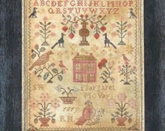 Counted Cross Stitch Pattern, Thy Love More Strong, French Country, Primitive Decor, Rustic Decor, Home Decor, Blackbird Designs