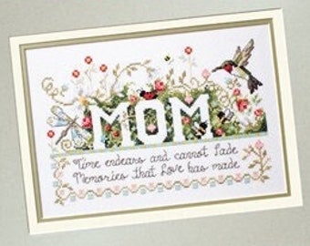 Counted Cross Stitch Pattern, Memories & Mom, Hummingbird, Dragonfly, Garden Decor, Inspirational, Spring Decor, Stoney Creek, PATTERN ONLY