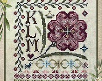 Counted Cross Stitch Pattern, Floral Alphabet Sampling Series, Bowl Filler, Pillow Ornament, Jeannette Douglas, PATTERN ONLY