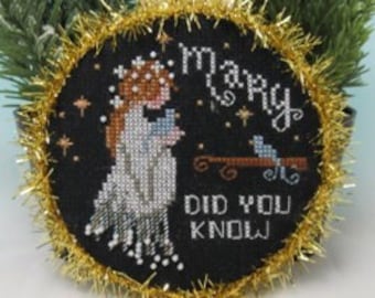 Counted Cross Stitch Pattern, Mary, Christmas Ornament, Star, Religious, Christmas Hymn, Bird, KiraLyn's Needlearts, PATTERN ONLY