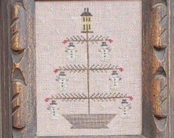 Counted Cross Stitch Pattern, Snowman Feather Tree, Birdhouse, Winter Decor, Snowflakes, Pillow, Thread Milk Design, PATTERN ONLY