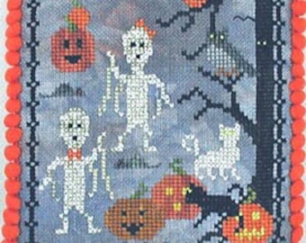 Counted Cross Stitch Pattern, Mummy Mischief, Halloween Decor, Pillow Ornament, Bowl Filler, Ghosts, Praiseworthy Stitches, PATTERN ONLY
