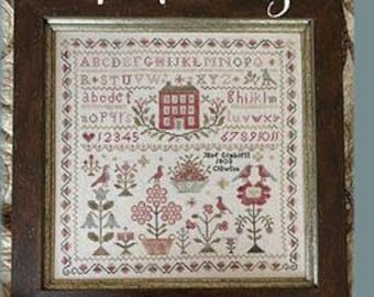 Counted Cross Stitch, A Little Bit of Spring, Sampler, Primitive Decor, Rustic Decor, Blackbird Designs