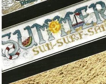 Counted Cross Stitch Pattern, Summer, Divisions of Nature, Beach, Sun, Surf, Sand, Summer Decor, Watermelon, Stoney Creek, PATTERN ONLY