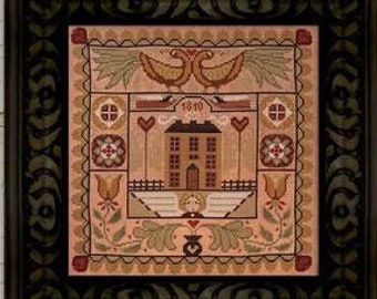 Counted Cross Stitch Pattern, 1810 Folk Art, Folk Art, Primitive, Early American Folk Art, Teresa Kogut, PATTERN ONLY
