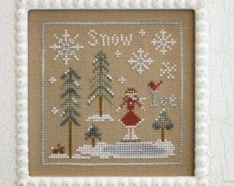 Counted Cross Stitch Pattern, Snow and Ice, Christmas Ornament, Winter Decor, Cardinals, Christmas, Little House Needleworks, PATTERN ONLY