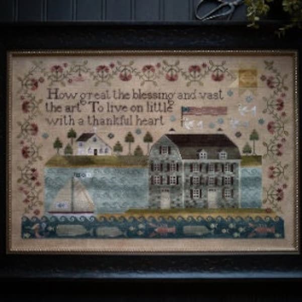 Counted Cross Stitch Pattern, Live on Little, Nautical, Seaside Decor, Americana, New England, Plum Street Samplers, PATTERN ONLY