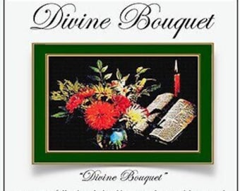 Counted Cross Stitch Pattern, Divine Bouquet, Flowers, Floral Motifs, Spring Decor, Flower Bouquet, Ronnie Rowe Designs, PATTERN ONLY