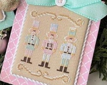 Counted Cross Stitch, Nutcracker Trio, Pastel Collection, Christmas Decor, Christmas Ornaments, Country Cottage Needleworks, PATTERNS ONLY