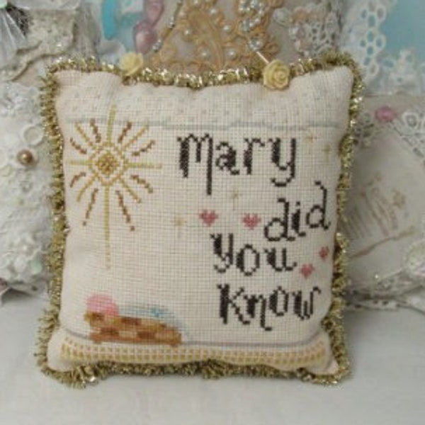 Counted Cross Stitch Pattern, Mary Did You Know, Country Chic, Christmas Decor, Baby Jesus, Manger, Star, KiraLyn's Needlearts, PATTERN ONLY