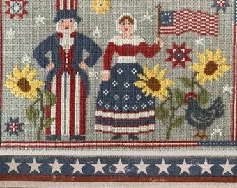 Counted Cross Stitch Pattern, Stars And Stripes 1776, Pillow Ornament, Patriotic Decor, 4th of July, Twin Peak Primitives, PATTERN ONLY