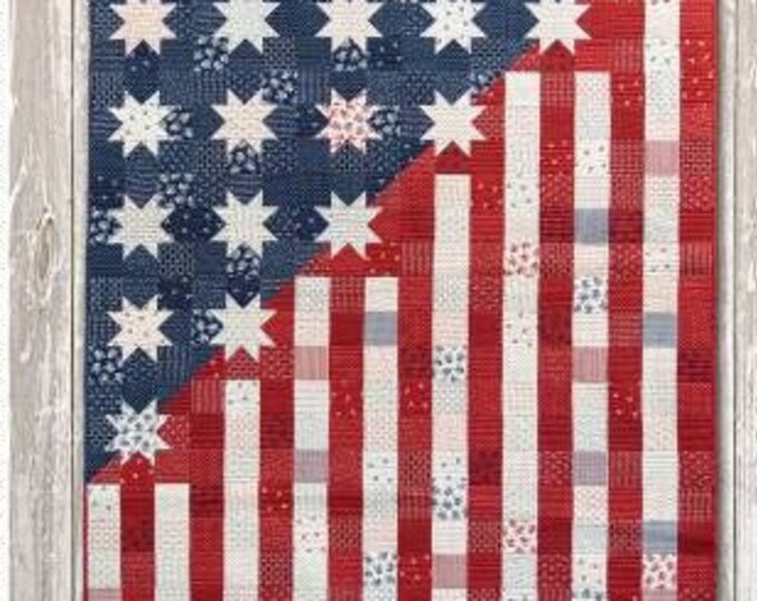 Quilt Pattern Our Flag Stands for Freedom Patriotic Decor Twin Size